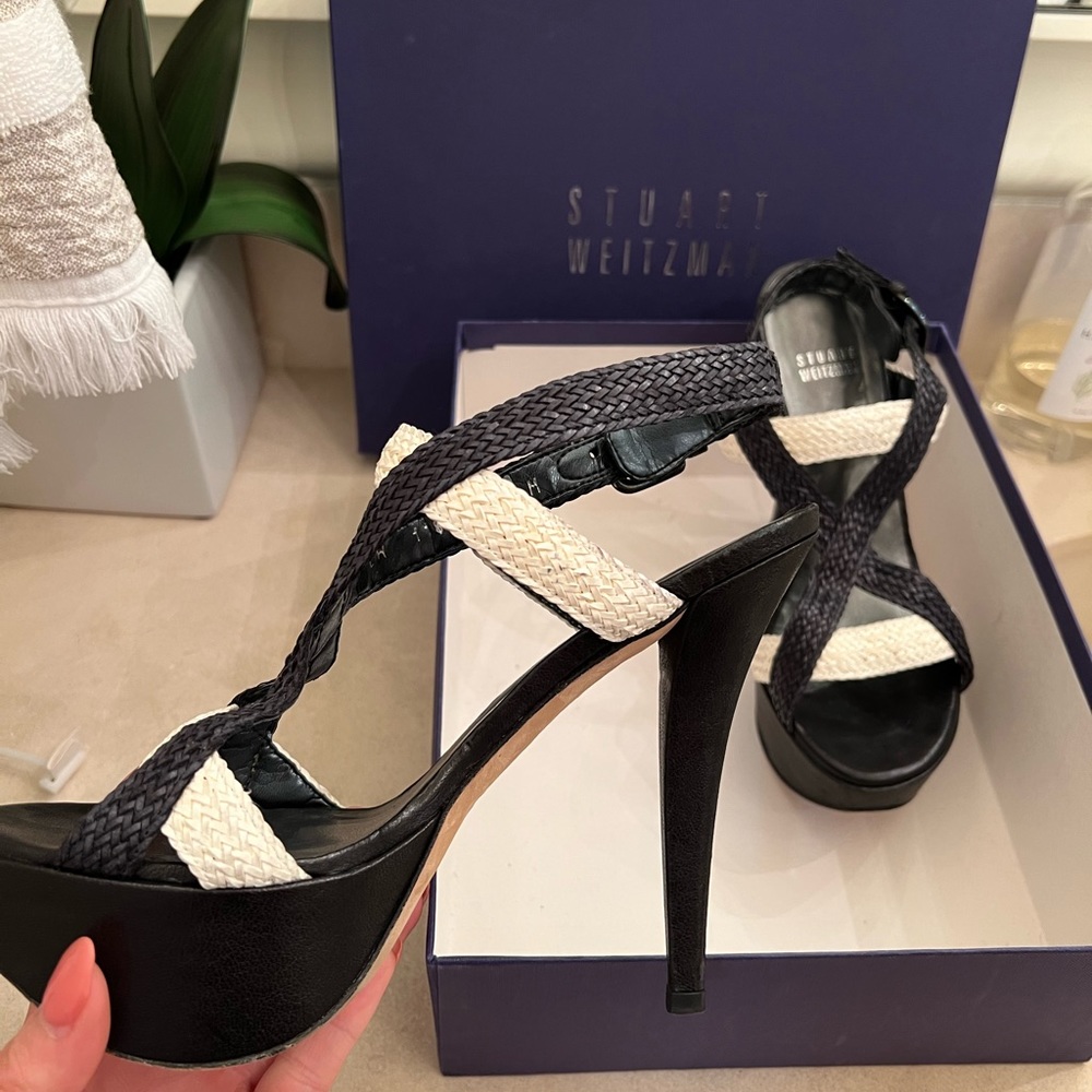 Stuart Weitzman Camino Laniard Strap High Heel